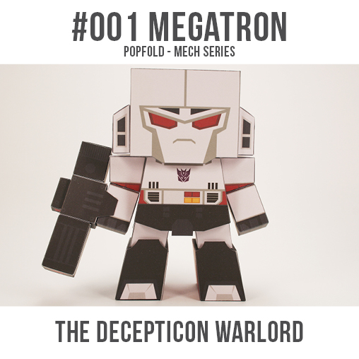 Papercraft imprimible y armable de Megatron de Transformers. Manualidades a Raudales.