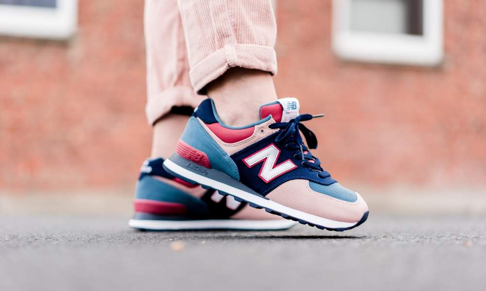 new balance 574 navy blue and red