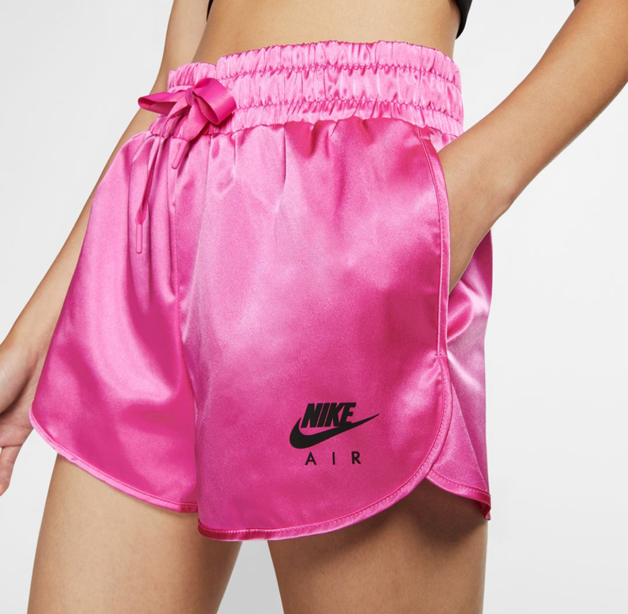 pink satin nike shorts