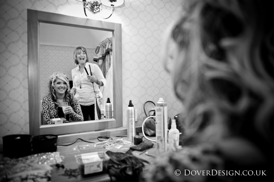 Bride getting ready - Howfield Manor Wedding Photography