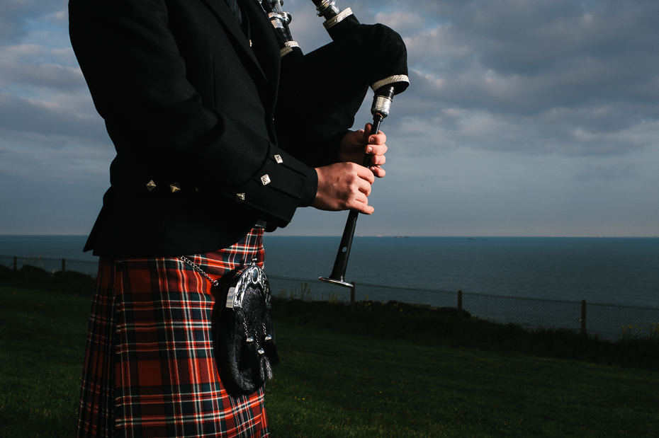 Bagpiper at dusk - Kent Commercial Photography