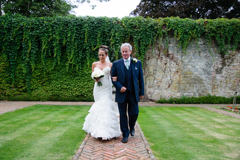 Bride and Dad - Wedding Photography at Eastwell Manor Ashford Kent