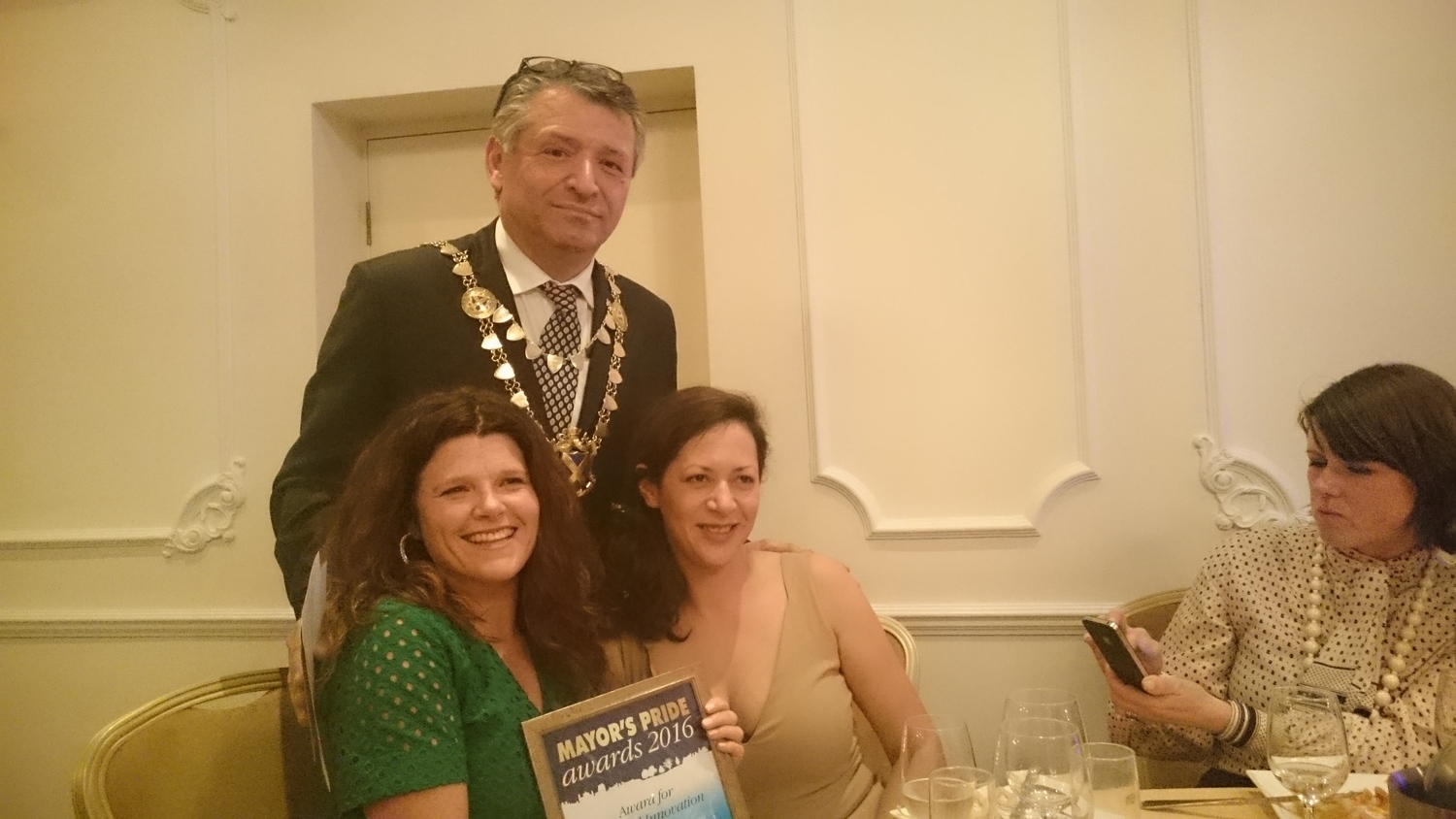 Catherine Fenton with colleagues at the Mayor's Pride Awards, March 2016