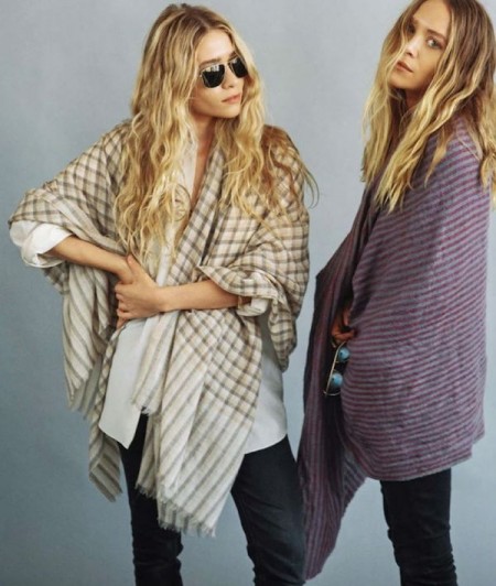 Olsens-Anonymous-Blog-Mary-Kate-Ashley-Olsen-Vogue-Germany-Plaid-Striped-Scarf-Wraps-Denim-Wavy-Hair