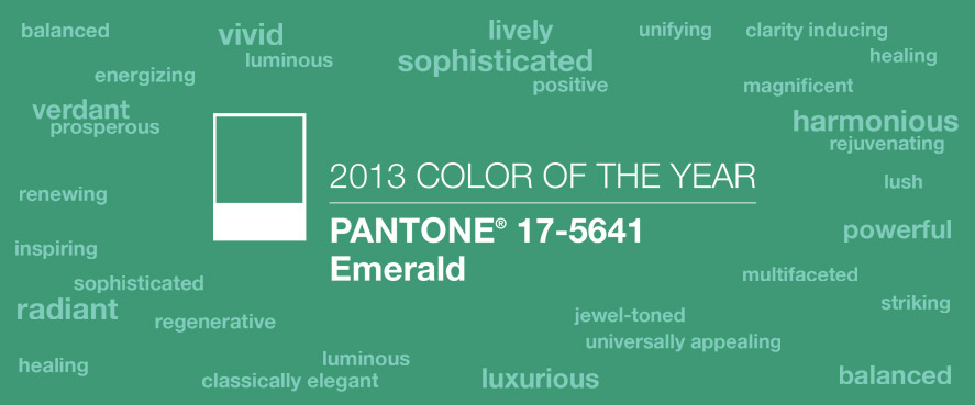 design pantone emerald green