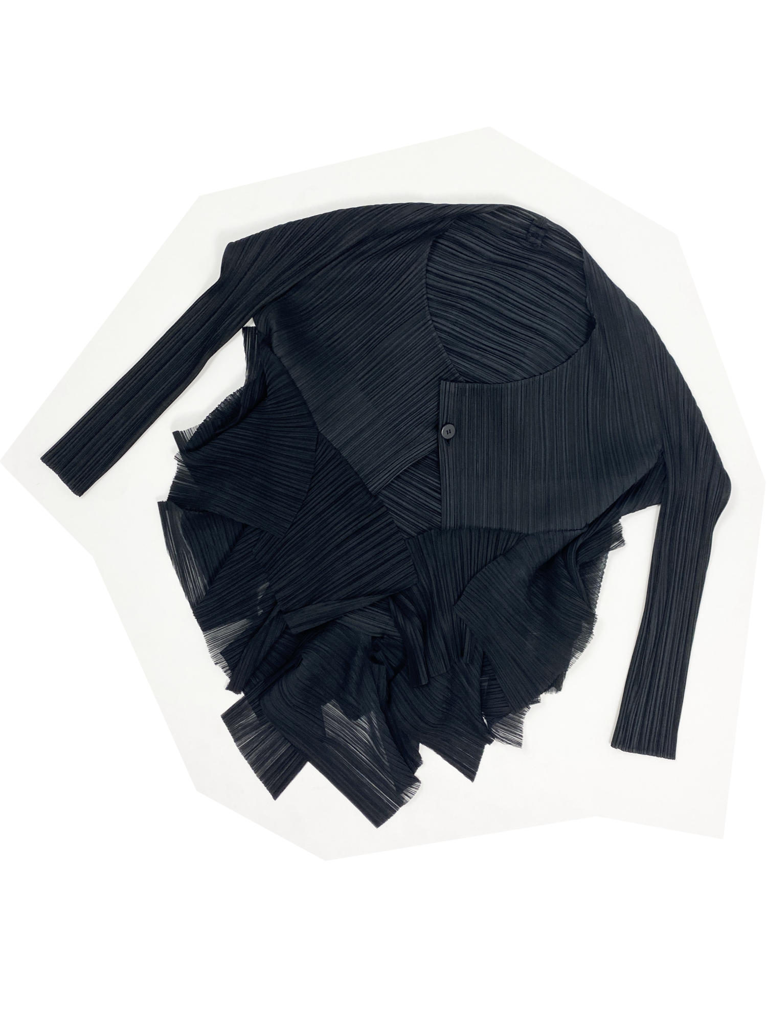 Pleats Please black deconstructed jacket — JAMES VELORIA