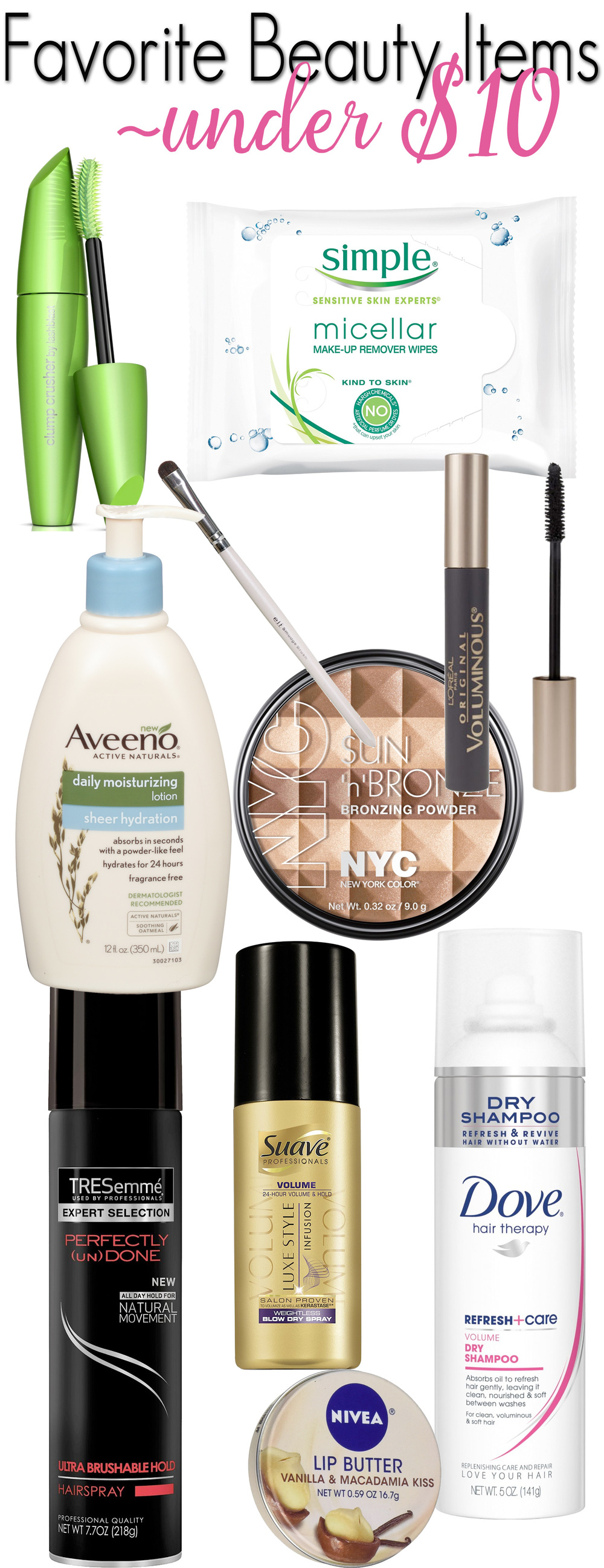 Top 10 Beauty Products Under $10.