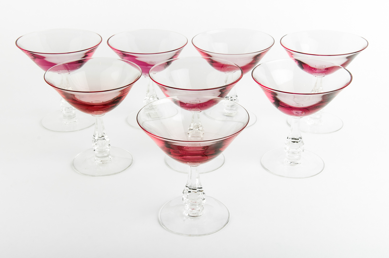 Set of Eight Vintage Cut Crystal Martini Glasses — La Maison Supreme Ltd.