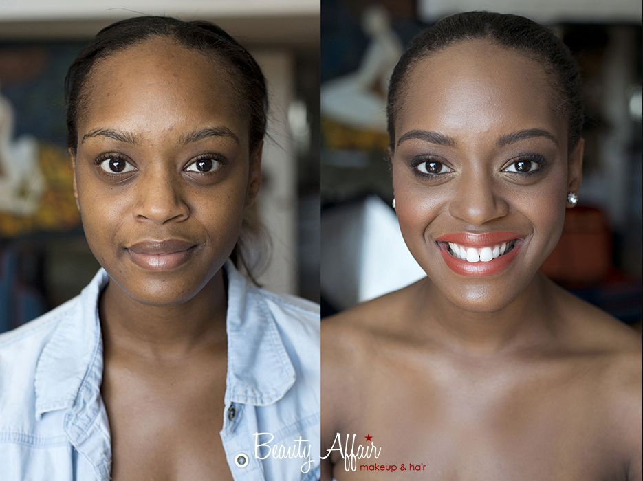 Makeup by Beauty Affair before and after african american black beauty gorgeous model los angeles