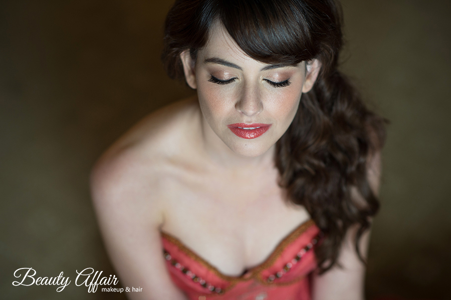 Bridal romantic makeup and hairstyle los angeles by Beauty Affair Agne Skaringa