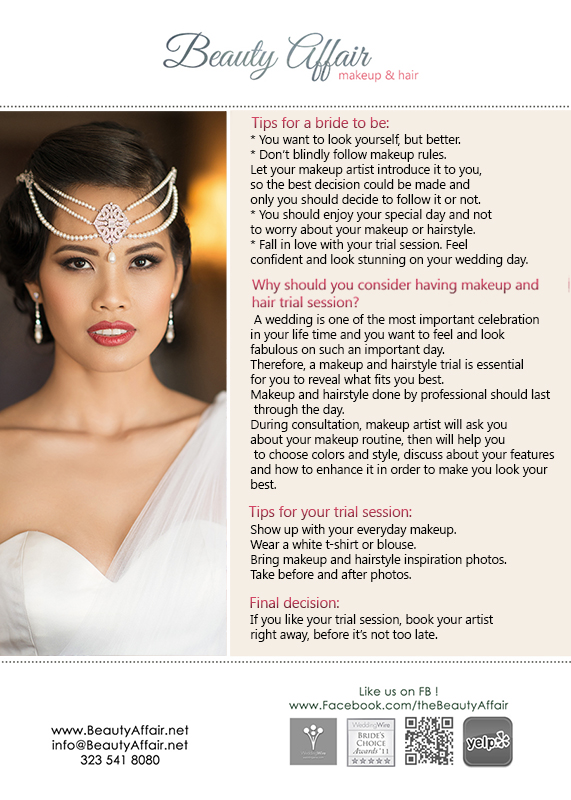 Bridal makeup tips by Beauty Affair Los Angeles