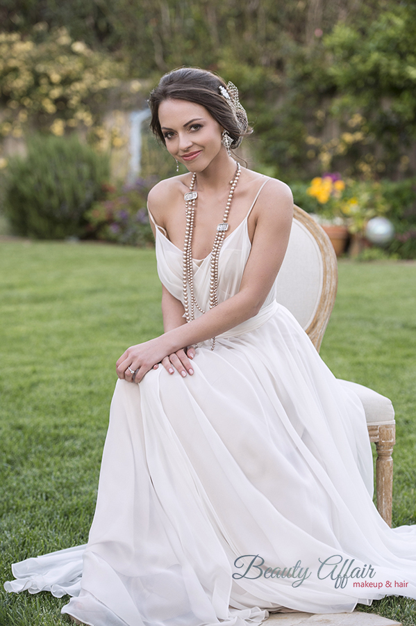 Beauty Affair bridal makeup and hair by Agne Los Angeles toussled updo pink lips copy