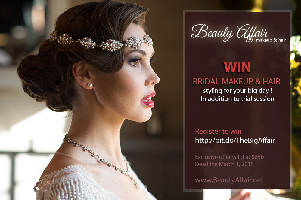Beauty Affair Old Hollywood Glam bridal makeup and hair style win