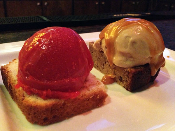 Market Garden Brewery - Lemon Pound Cake with Raspberry Sorbet | Banana Bread with Brown Butter Ice Cream with Carmel Sauce