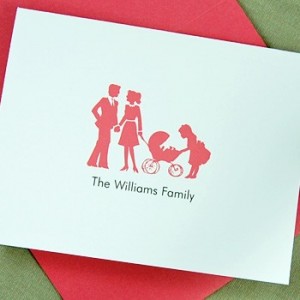 Mix-n-Match Silhouette Folded Note Cards - Family - Set of 20
