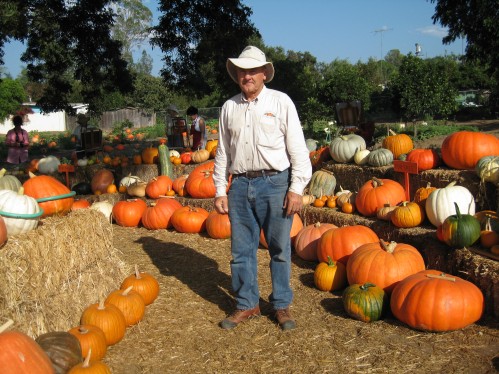 Mike Pierce Amongst His Pumpkins