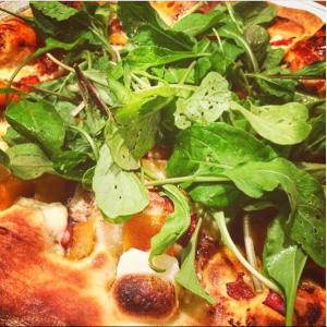 Fresh greens on a pizza!!!