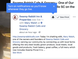 Swamp Rabbit Inn Facebook Live