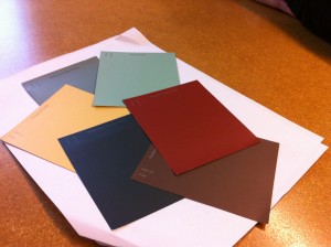 Exterior paint colors for the future Swamp Rabbit Inn