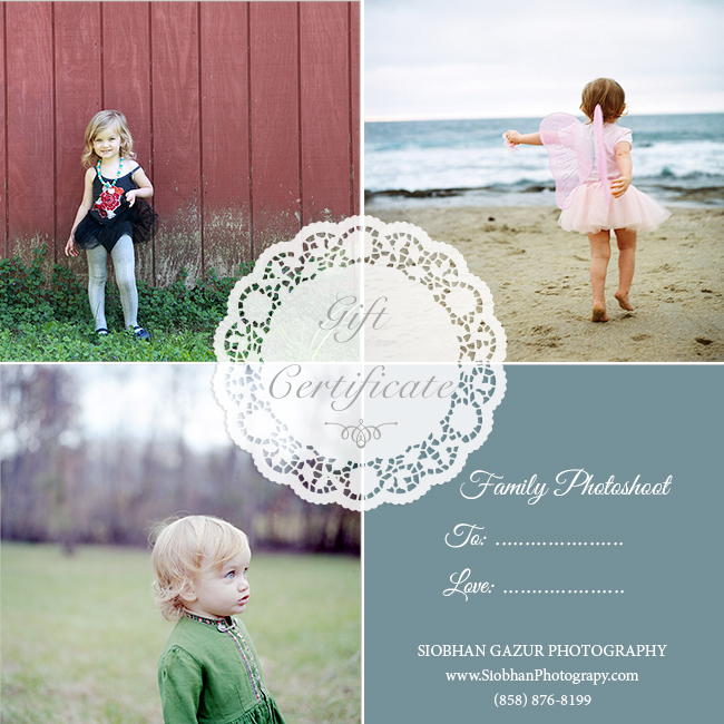  Photography Gift Certificate | San Diego Family Photography Session (Idea for Holidays) 