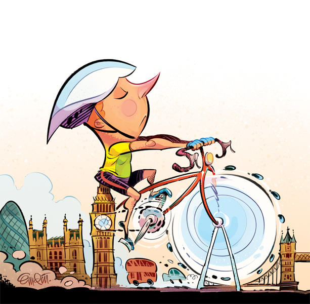 London Cyclists Illustration for The Spectator © Anton Emdin 2013.  All rights reserved.