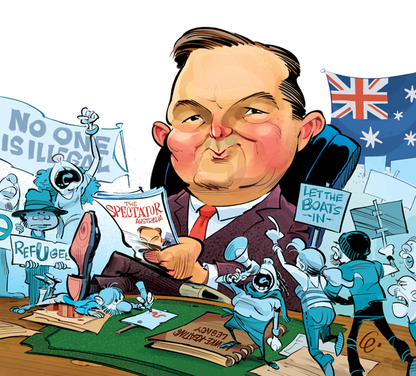 Chris Bowen Illustration for The Spectator Australia © Anton Emdin 2013.  All rights reserved.