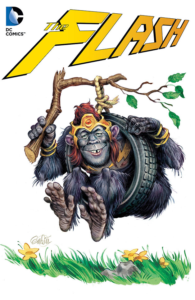 Flash / Gorilla Grodd cover art for the MAD variant specials 2014.  Art by Anton Emdin, art direction by Sam Viviano.