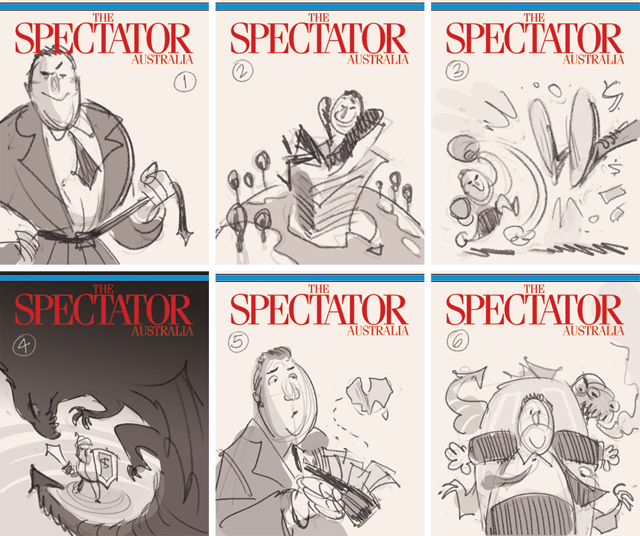 Cover art for The Spectator -- Illustration © Anton Emdin 2014.  All rights reserved.