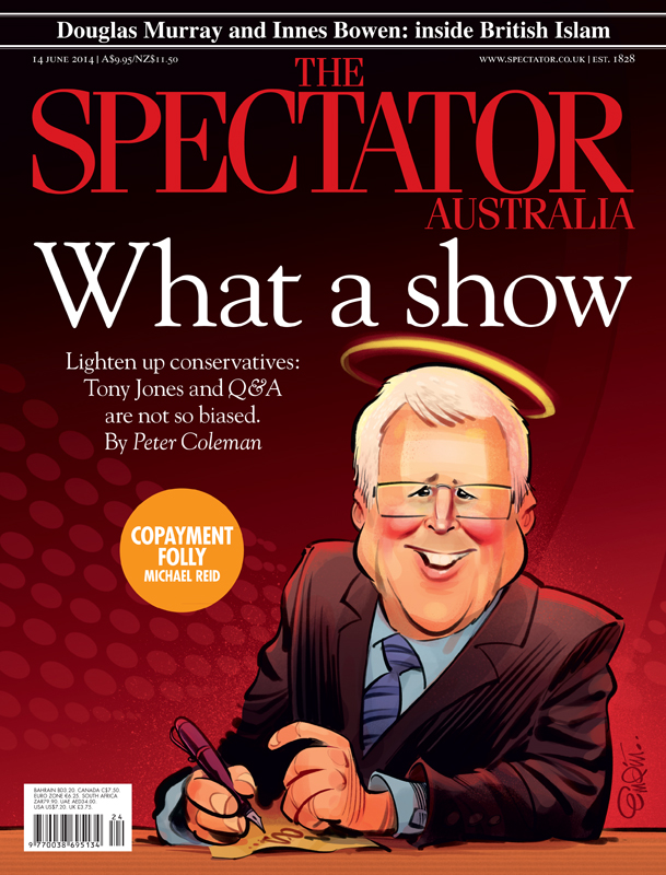 Q&A cover art for The Spectator Australia. Illustration © Anton Emdin 2014.  All rights reserved.