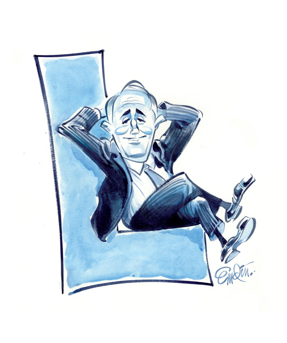 Illustration for The Spectator Australia: Malcolm Turnbull is a 'Big L' Liberal -- Illustration © Anton Emdin 2014.  All rights reserved.