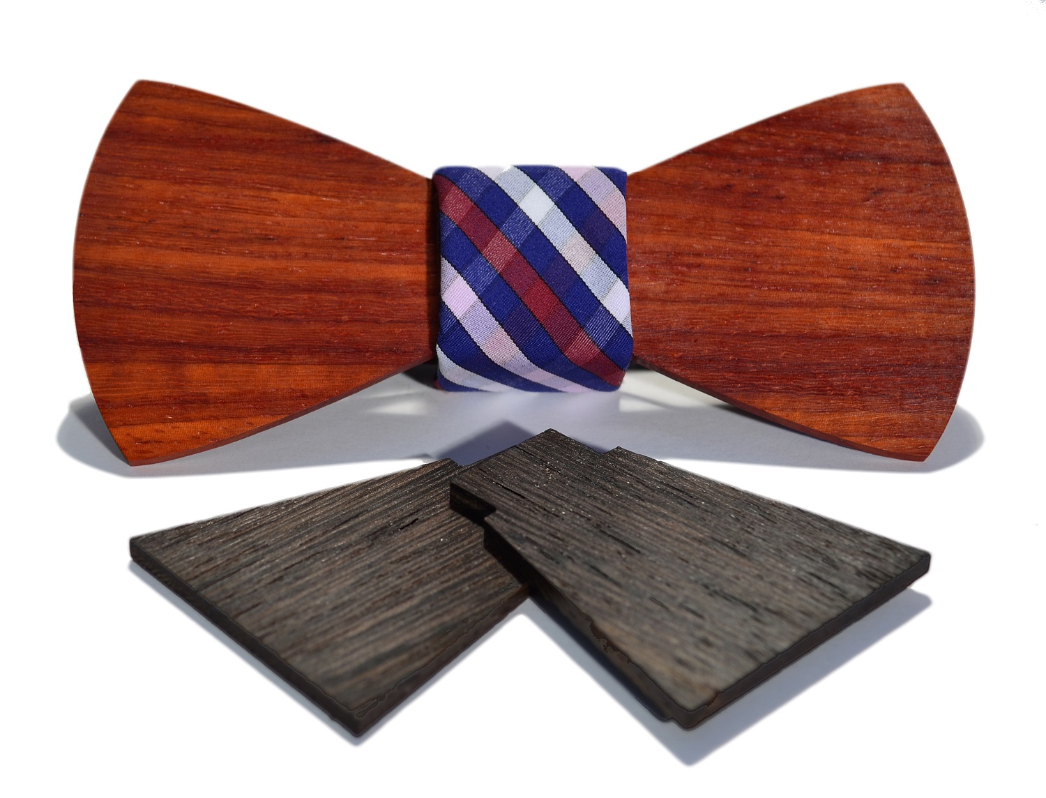 LKXHarleya Handmade Wooden Hollow Bow Tie Collection with Gift Box