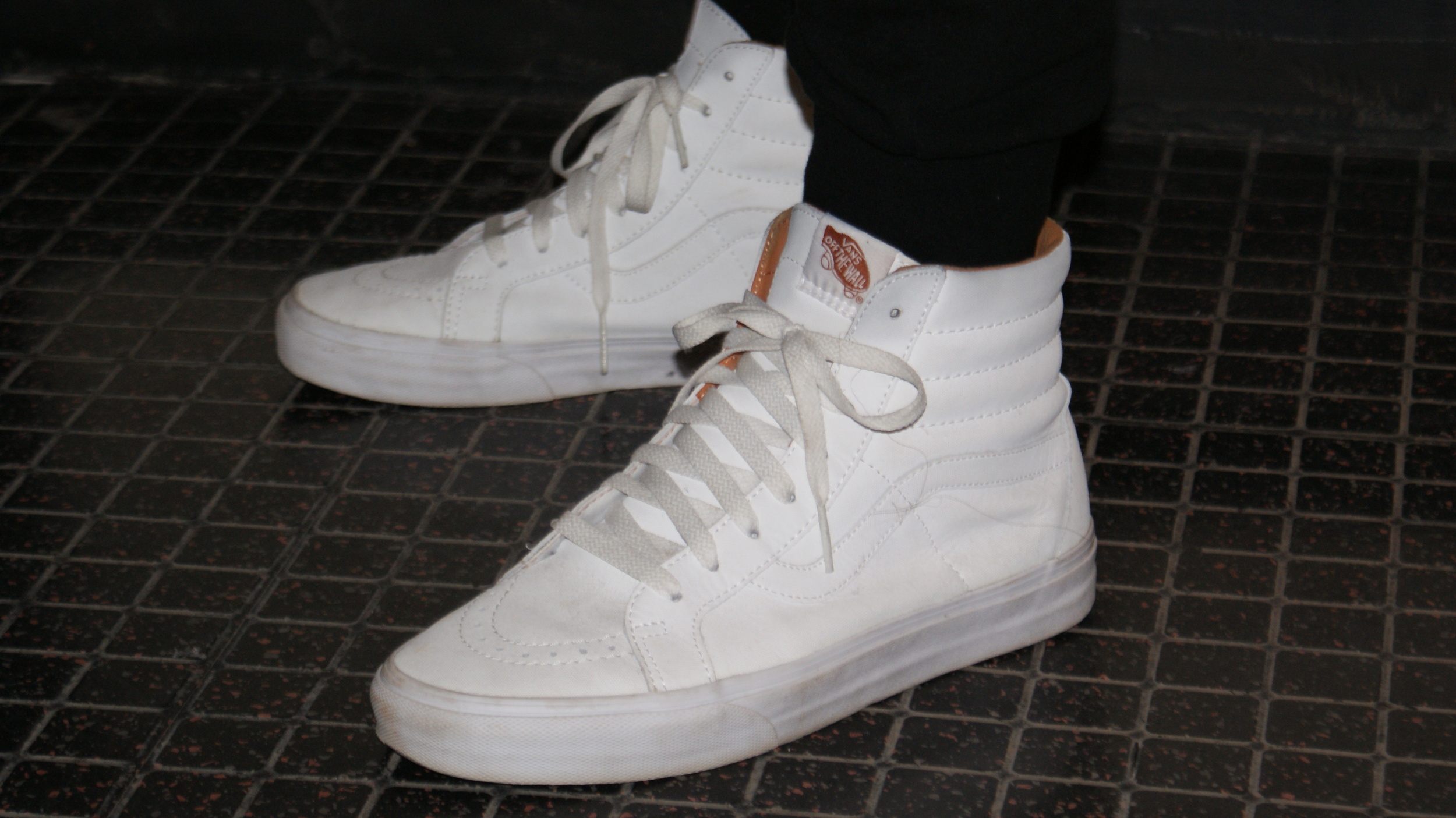 vans sk8 hi true white canvas skate shoes