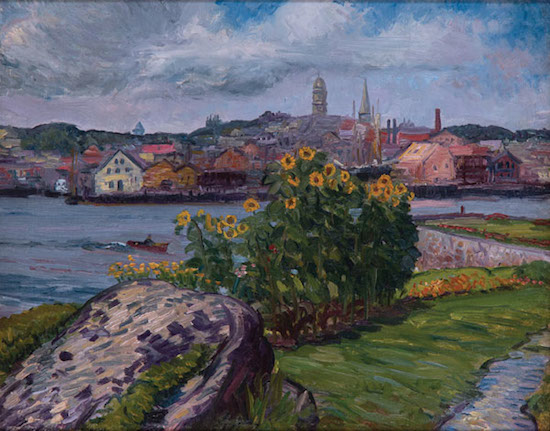Image: John Sloan (1871-1951), Sunflowers, Rocky Neck, 1914. Oil on canvas. Gift of Alfred Mayor and Martha M. Smith, 2008. [2008.14]