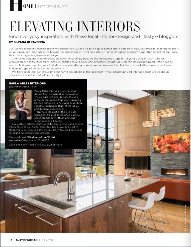 Austin Woman's Magazine feature-Elevating Interiors