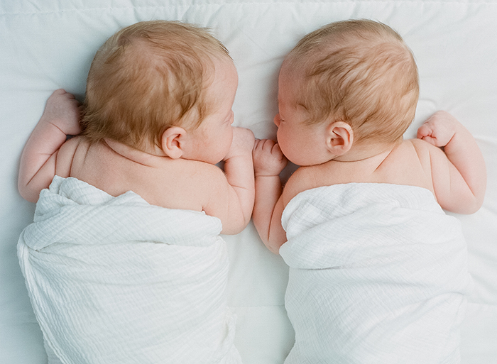 Sandra Coan newborn twins on film