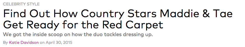 Carol Hannah for Maddie and Tae custom red carpet ACM Awards