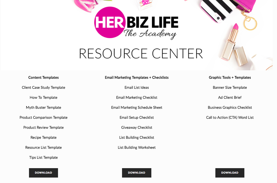 Note:  Access to The Resource Center is only available to members of Her Biz Life Academy.  Learn more about The Academy ><p class=