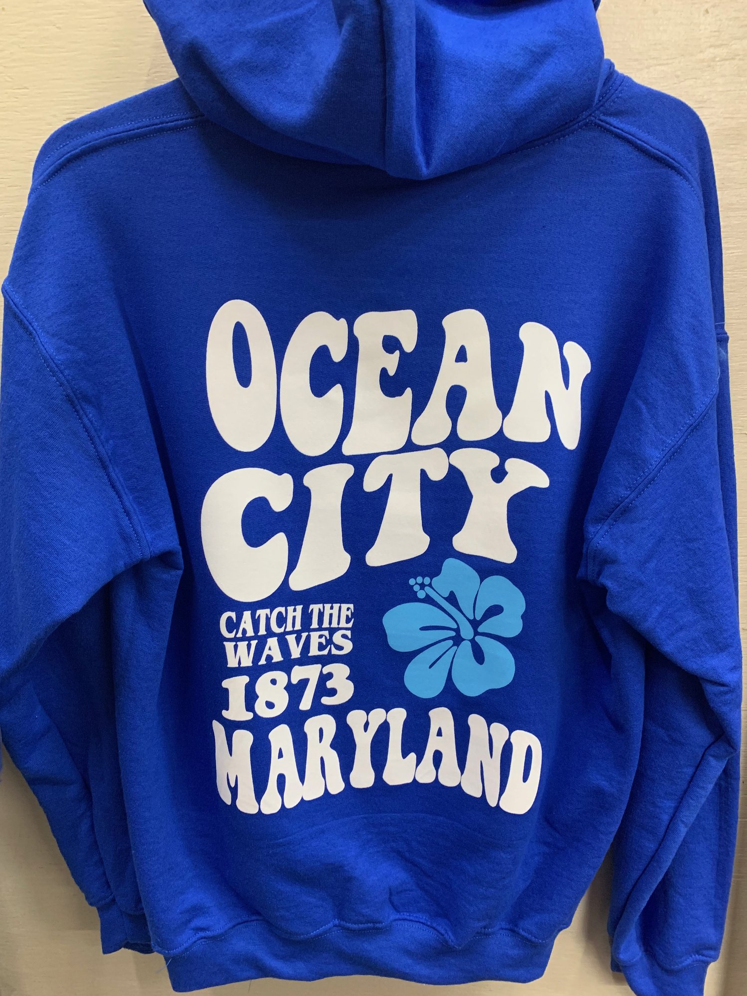 Catch The Waves Ocean City Maryland Blue Hibiscus Hoodie Royal Blue —  T-Shirt Factory: Shop Printed T-Shirts, Sweatshirts and Hoodies