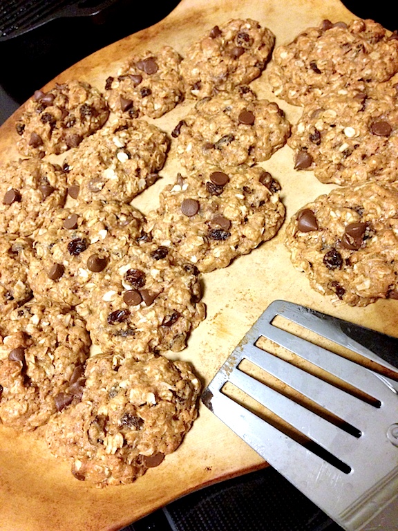Chunky Oatmeal Chocolate Raisin Cookies