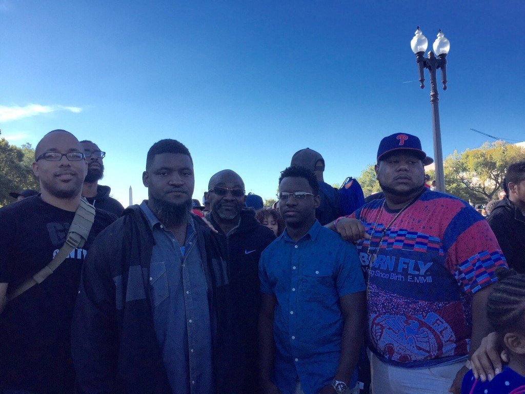 Men at 20th anniversary of million man march