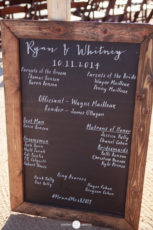 arizona wedding chalkboard