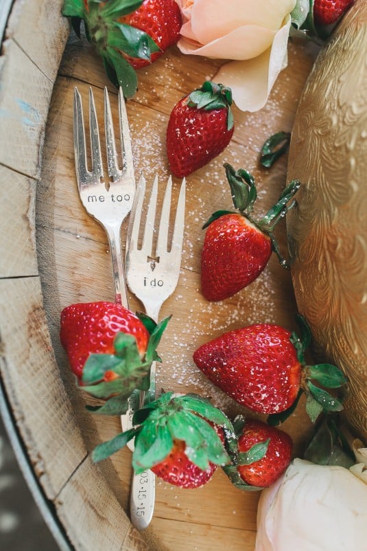 Strawberries on cake