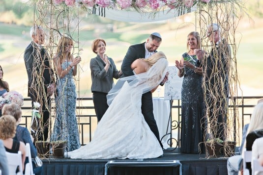arizona bride and groom's first kiss