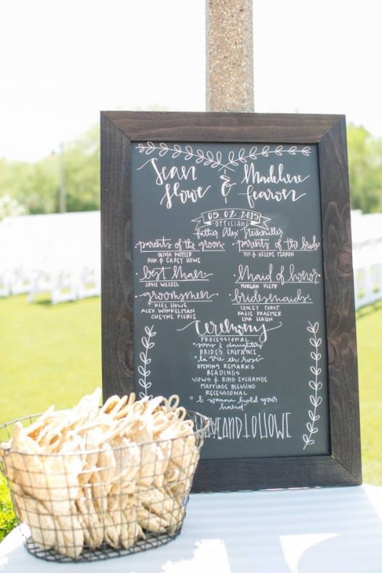 wedding ceremony board