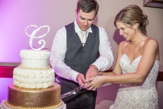 Wedding cake cutting