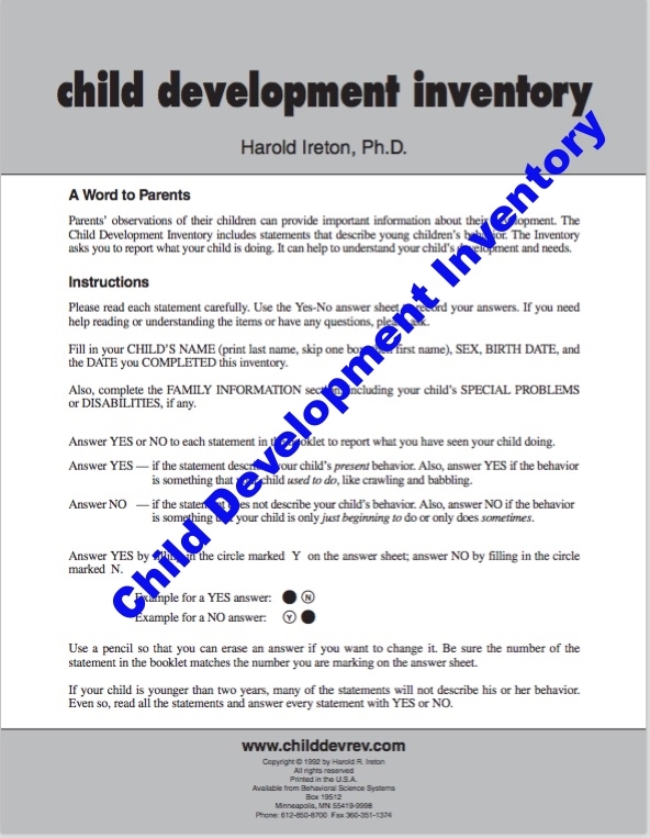 child development report sample