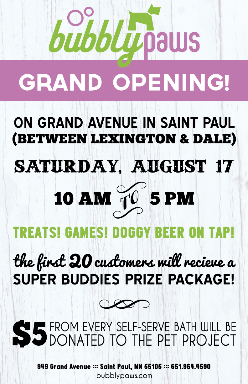 Bubbly Paws Dog Wash and Spa in Saint Paul, MInnesota grand opening