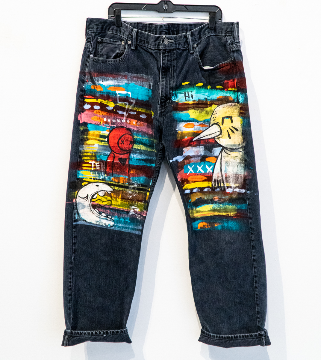 Size 38/32 Hand Painted on Levis Jeans 
