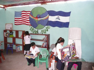 The mural in the San Benito Lending Library