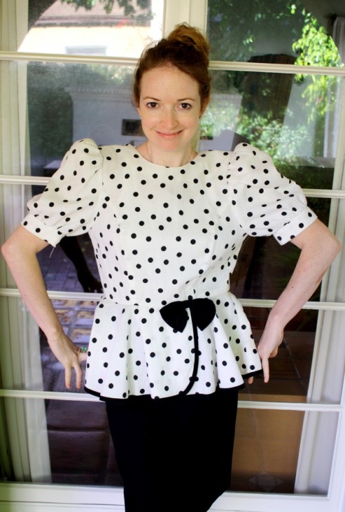 New Dress A Day - DIY - Vintage Dress - Polka Dots - Peplum Dress - Before Shot 2 - 138